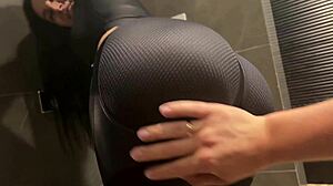 Hot Trainer's Slutty Reward: Deepthroat Blowjob and Doggystyle Fuck in Public Bathroom with Cum Swallow