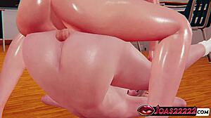 big tits college girl stacy teases with thighjob in pantyhose before intense bouncing on dick and anal creampie