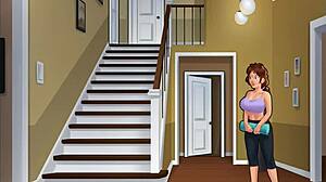 curvy teen in yoga outfit gets huge tits bounced during summertime saga neighbor class