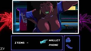 ms nightingale's huge natural tits bounce as black cyberpunk ebony curvy babe rides