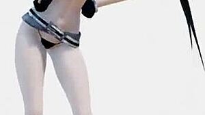 Black Rock Shooter and Sibling Rock Helltaker Dance in Tight Sexy Underwear Bikini Tease