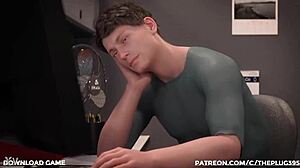 big ass takes monster cock doggystyle in erotic hentai game with cum finish