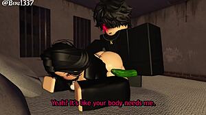 Rough creampie action explodes in dark alleyway game animation