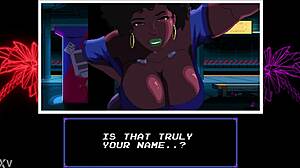 ms nightingale's huge natural tits bounce as black cyberpunk ebony curvy babe rides