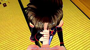 Sango Delivers Epic Blowjob In Ninja Costume