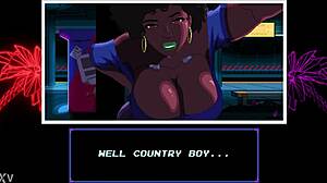 ms nightingale's huge natural tits bounce as black cyberpunk ebony curvy babe rides