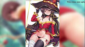 Can aqua resist megumin's big ass tits hentai compilation urge?