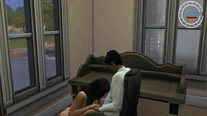 private tutor babe rides big cock cowgirl creampie with huge tits bouncing assfucking finish