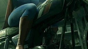 supergirl straddles old honda bike in justice league 3d blender animated biker ride