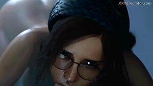 can this glasses milf deepthroat monster cock before pussy pounding in realistic 3d