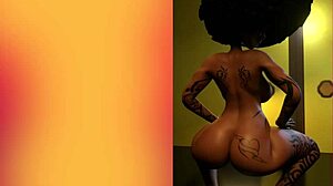 Sexy thick tattooed ebony babe with fat ass introduces her curves 😈🍑