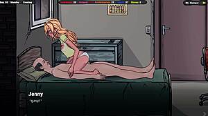 Horny landlord rubs cock on her panty-covered pussy before sexy fuck