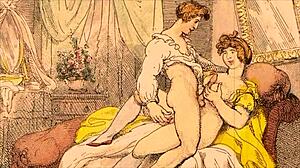 Vintage erotic drawings come alive with steamy poses and touches