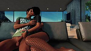 imagine indian ravan pounding that wet black african police babe doggystyle cowgirl on beach sofa