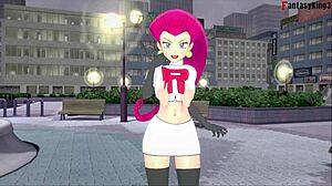 Jessie rocket slurps monster cock in team rocket pokemon blowjob fantasy