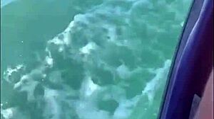 hot skinny housewife cuckolds husband fucking instructor jetski outdoor