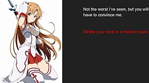 Asuna Yuuki teases with femdom nipple JOI commands