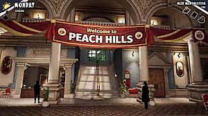 Bathing nerdy big tits girl covered in cum