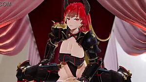 Demon Girl Vindicare Rides Cock Cowgirl with Massive Tits Bouncing