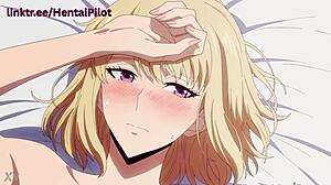 Blonde girlfriend spreads pussy for hot tits job and deep creampie finish