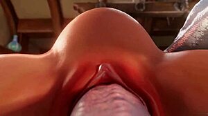 Giant orc cock rips elf pussy wide squirting gangbang creampie interracial