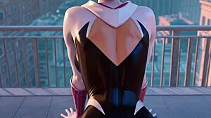 Gwen stacy rides miles morales cowgirl deepthroat doggystyle pussy fuck