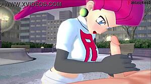 Jessie rocket slurps monster cock in team rocket pokemon blowjob fantasy