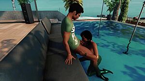 imagine indian ravan pounding that wet black african police babe doggystyle cowgirl on beach sofa