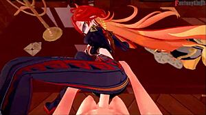 Mavuika Slams Big Tits in Jean's Genshin Office Fuck