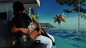 imagine indian ravan pounding that wet black african police babe doggystyle cowgirl on beach sofa