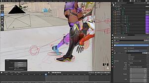 Overwatch Sombra and Mercy blend into steamy Blender animation bonus