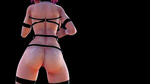 short hair girl dances droplets in another sexy 3d animation version