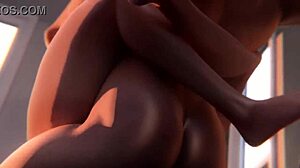 brigitte's overwatch assfucking big tits take hard anal pounding