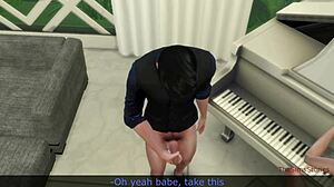 slutty wife cheats creampie fucks piano teacher beside clueless husband cuckold fetish instruction