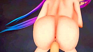 pink haired anime girl perfect body rides big cock cowgirl doggystyle creampie ahegao hentai koikatsu