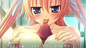 hentai blonde big tits get sloppy licked before massive titty fuck explosion