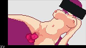 wanna see this cute pixel hentai babe stuff her tight hole with that big dildo