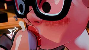 hey in hentai game ep 3 she kisses a cock first time during casting and he cums too soon