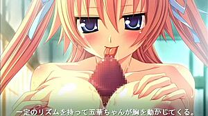 hentai blonde big tits get sloppy licked before massive titty fuck explosion