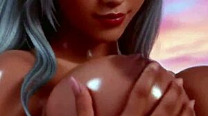 WHOA, Silver Fox Sunset's Bedroom Squeeze with Demons and Big Tits Monster Action!