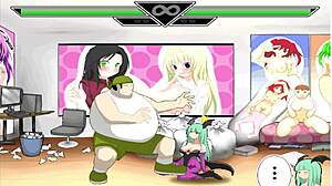 whoa chubby otaku summons succubus Morrigan for titty fuck and blowjob 😍💦