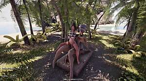 Lara Croft Drives Over Monster Dicks Like Car in 3D Hentai Game