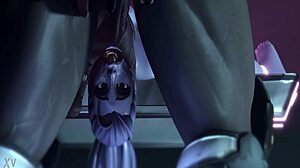 Overwatch widowmaker slams intense 3d deepthroat femdom bdsm
