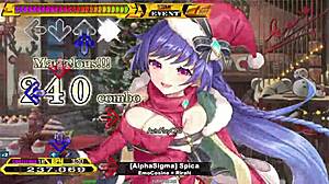 spicy christmas spica dances with big tits in sexy hentai ddr game
