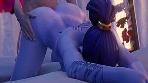 Widowmaker bends for relentless backshots in Overwatch blender sound animation