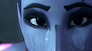 Overwatch widowmaker slams intense 3d deepthroat femdom bdsm