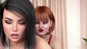 struggling shemale janes gets hj from vivian during anna's group massage crossdressing big tits
