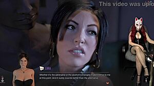 lara croft's deepthroat skills shine in dark alley group adventure