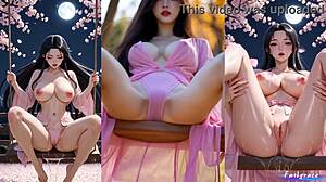 AI Anime-Style Korean Beauty Teases with Subtle Curves