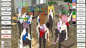 Masochistic Male Tied Up Bullied in 3D Classroom Femdom Kissing Masturbation Asian Bunny Hentai Game